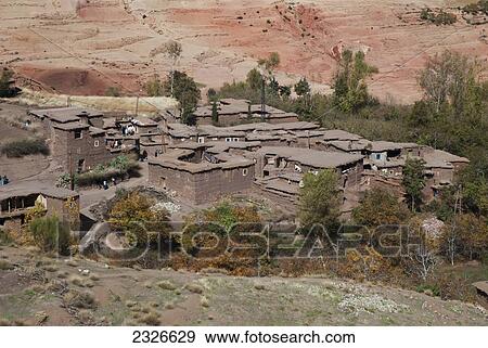Stock Photo - High Atlas; Morocco, Berber village. Fotosearch