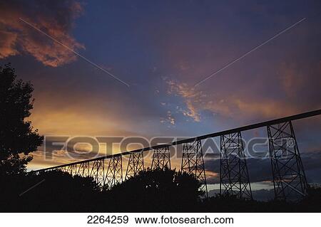 Stock Photo - High level bridge on canadian pacific railway's crowsnest pass subdivision; lethbridge alberta canada. Fotosearch