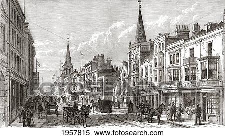 Stock Photography - High Street, Southampton, Hampshire, England In The Late 19Th Century. From Our Own Country Published 1898. Fotosearch