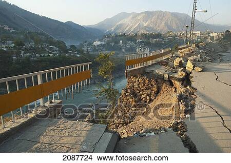 Highway Damaged By The 8 October 2005 Earthquake, Muzaffarabad, Azad Kashmir, Pakistan View Large Photo Image Picture - Highway Damaged By The 8 October 2005 Earthquake, Muzaffarabad, Azad Kashmir, Pakistan. Fotosearch