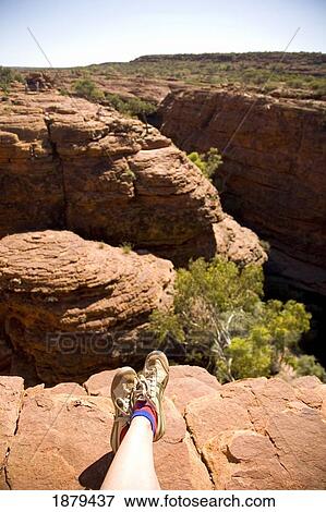 Hiker Resting On Edge Of Kings Canyon View Large Photo Image Stock Photo - Hiker Resting On Edge Of Kings Canyon. Fotosearch