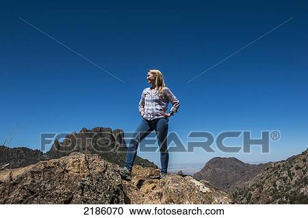 Stock Image - Hiking In The Chisos Basin, Big Bend National Park, Texas, Usa. Fotosearch