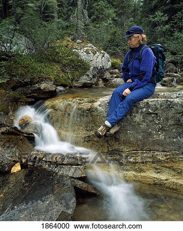 Stock Image - Hiking In The Rocky Mountains, Banff, Alberta, Canada. Fotosearch