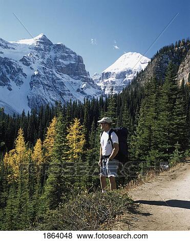 Stock Photo - Hiking In The Rocky Mountains, Banff, Alberta, Canada. Fotosearch