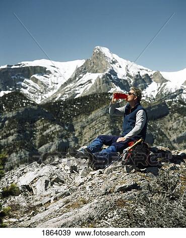 Stock Photo - Hiking In The Rocky Mountains, Canmore, Alberta, Canada. Fotosearch