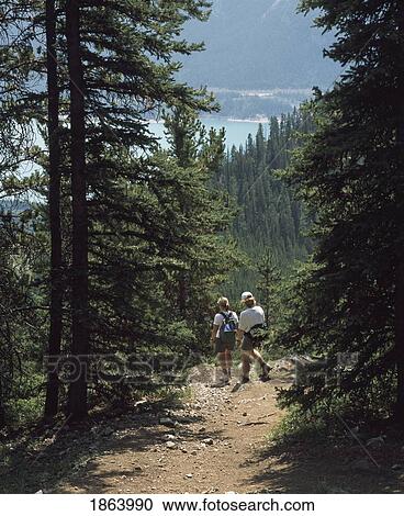 Stock Image - Hiking In The Rocky Mountains, Kananaskis, Alberta, Canada. Fotosearch
