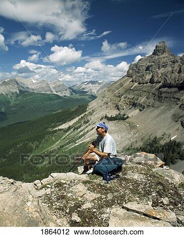 Stock Image - Hiking In The Rocky Mountains, Kananaskis, Alberta, Canada. Fotosearch
