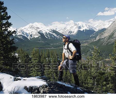 Stock Photo - Hiking In The Rocky Mountains, Kananaskis, Alberta, Canada. Fotosearch