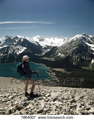 Stock Photo - Hiking In The Rocky Mountains, Kananaskis, Alberta, Canada. Fotosearch