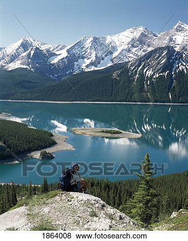 Stock Photo - Hiking In The Rocky Mountains, Kananaskis, Alberta, Canada. Fotosearch