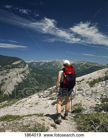 Stock Photo - Hiking In The Rocky Mountains, Crowsnest Pass, Alberta, Canada. Fotosearch