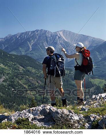 Stock Photograph - Hiking In The Rocky Mountains, Crowsnest Pass, Alberta. Fotosearch