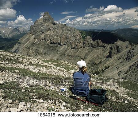 Stock Photography - Hiking In The Rocky Mountains, Kananaskis, Alberta, Canada. Fotosearch
