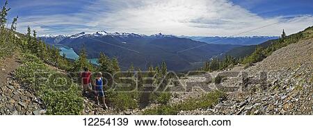 Stock Photo - Hiking the High Note Trail on Whistler Mountain; Whistler, British Columbia, Canada. Fotosearch