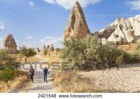 Stock Photo - Hiking through Rose Valley; Cappadocia, Turkey. Fotosearch