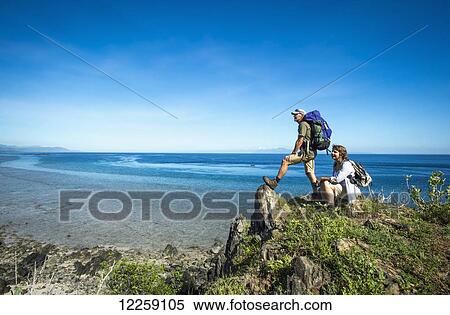 Hiking Timor Leste's Northern coastline; Timor-Leste View Large Photo Image Stock Photography - Hiking Timor Leste's Northern coastline; Timor-Leste. Fotosearch