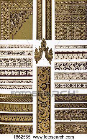 Stock Photography - Hindoo No 3 Plate Lviii From The Grammar Of Ornament By Owen Jones Published By Day & Son London 1865. Fotosearch