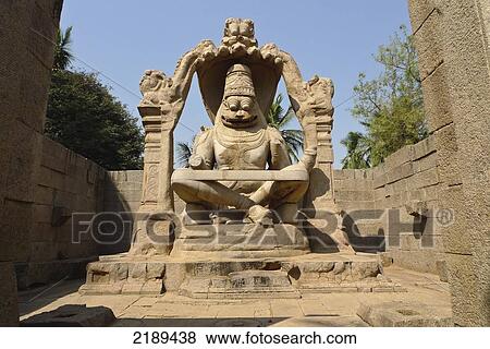 Stock Photo - Hindu Deity, Narasimha, At Hampi, Karnataka, India. Fotosearch