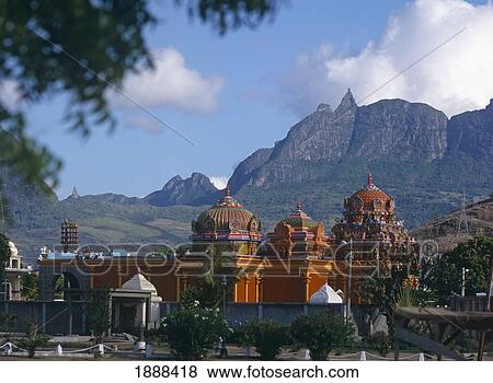 Stock Photo - Hindu Temple At Base Of Mountains. Fotosearch