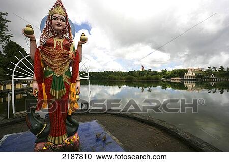 Stock Image - HINDU TEMPLES AT GRAND BASSIN MAURITIUS. Fotosearch