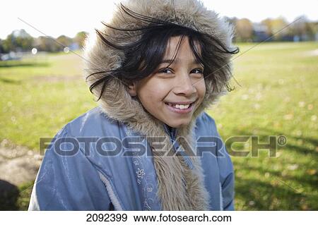 Stock Photo - Hispanic Girl Outside An Esl School; Guelph Ontario Canada. Fotosearch