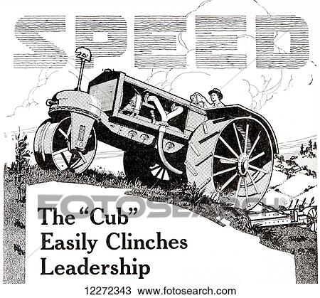 Historic advertisement of Cub tractor emphasizing speed in the early 20th century. View Large Photo Image Stock Image - Historic advertisement of Cub tractor emphasizing speed in the early 20th century.. Fotosearch