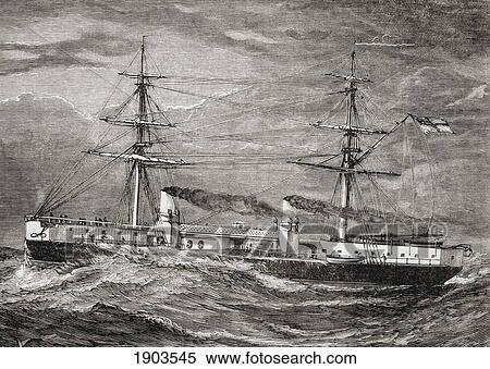 Hms Inflexible. Invincible Class Battlecruiser Of The British Royal Navy. From The Book Our Own Magazine Published 1885. View Large Photo Image Stock Photography - Hms Inflexible. Invincible Class Battlecruiser Of The British Royal Navy. From The Book Our Own Magazine Published 1885.. Fotosearch