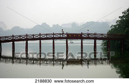 Stock Image - HOAN KIEM LAKE HANOI VIETNAM. Fotosearch