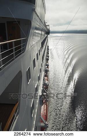 Picture - Holland american maasdam cruise ship on the saguenay fjord; saguenay quebec canada. Fotosearch