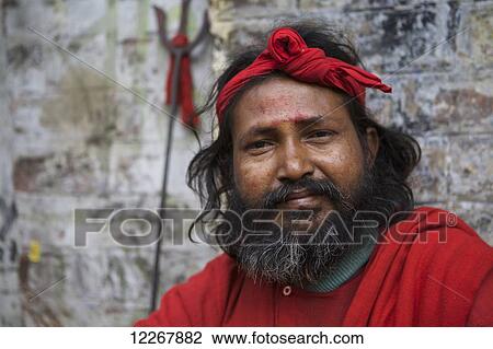 Holy man; Kolkata, West Bengal, India View Large Photo Image Stock Image - Holy man; Kolkata, West Bengal, India. Fotosearch