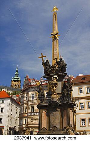 Holy Trinity Column In Mala Strana District; Prague Czech Republic View Large Photo Image Stock Image - Holy Trinity Column In Mala Strana District; Prague Czech Republic. Fotosearch