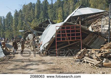 Homes Destroyed By The 8 October 2005 Earthquake, Dunglan, Azad Kashmir, Pakistan View Large Photo Image Stock Image - Homes Destroyed By The 8 October 2005 Earthquake, Dunglan, Azad Kashmir, Pakistan. Fotosearch