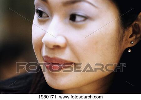 Hong Kong, Chinese Girl, Close-Up Of Face. View Large Photo Image Stock Image - Hong Kong, Chinese Girl, Close-Up Of Face.. Fotosearch