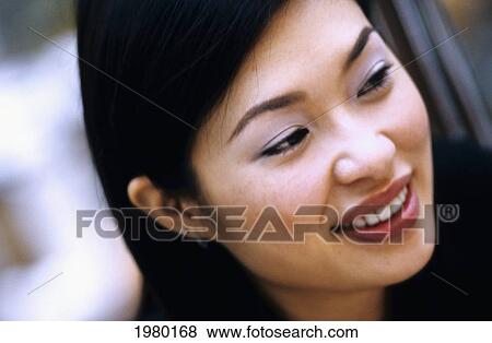 Stock Photo - Hong Kong, Chinese Girl, Close-Up Of Face.. Fotosearch