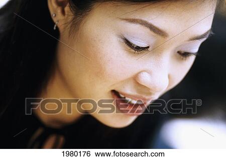 Hong Kong, Chinese Girl, Close-Up Of Face. View Large Photo Image Stock Photograph - Hong Kong, Chinese Girl, Close-Up Of Face.. Fotosearch