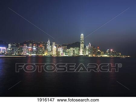 Stock Photo - Hong Kong Skyline At Dusk From Kowloon. Fotosearch