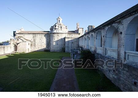 Stock Image - Honor courtyard of the Estancia Alta Gracia, Provincia de Cordoba, Argentina. Fotosearch
