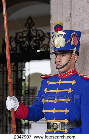 Honor Guard Standing In Front Of Palacio De Carondelet (Presidential Palace), Quito, Pichincha, Ecuador View Large Photo Image Stock Photo - Honor Guard Standing In Front Of Palacio De Carondelet (Presidential Palace), Quito, Pichincha, Ecuador. Fotosearch