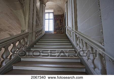 Stock Image - Honor Staircase In The Chateau De Cheverny, Cheverny, France. Fotosearch