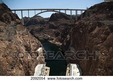 Picture - Hoover Dam And New Highway Bridge; Boulder City Nevada Usa. Fotosearch