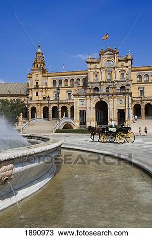 Horse And Cart Outside Plaza De Espanya View Large Photo Image Stock Image - Horse And Cart Outside Plaza De Espanya. Fotosearch