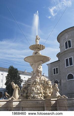 Stock Image - Horse Fountain, Salzburg, Austria. Fotosearch