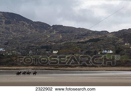 Horseback riding on Derrynane Beach; Dingle, County Kerry, Ireland, UK View Large Photo Image Stock Image - Horseback riding on Derrynane Beach; Dingle, County Kerry, Ireland, UK. Fotosearch