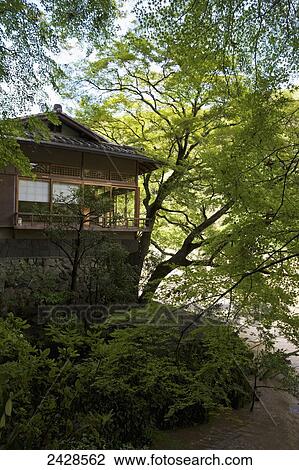 Stock Image - Hoshinoya Ryokan; Arashiyama, Kyoto, Japan. Fotosearch