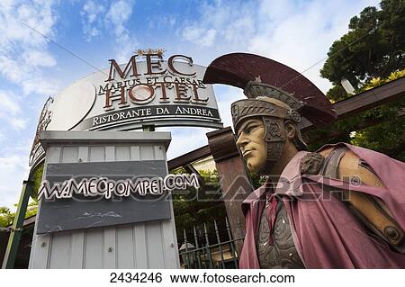Hotel and statue of soldier; Pompei, Italy View Large Photo Image Stock Photograph - Hotel and statue of soldier; Pompei, Italy. Fotosearch