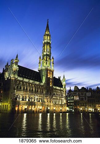 Hotel De Ville And Grand Place View Large Photo Image Stock Photography - Hotel De Ville And Grand Place. Fotosearch