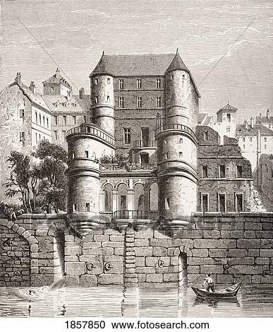 Hotel Des Ursins Paris France Built In 14Th Century Restored In 16Th And Now Destroyed. 19Th Century Reproduction Of Earlier Work View Large Photo Image Stock Image - Hotel Des Ursins Paris France Built In 14Th Century Restored In 16Th And Now Destroyed. 19Th Century Reproduction Of Earlier Work. Fotosearch