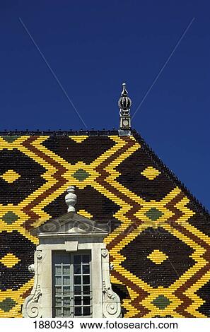 Stock Image - Hotel Dieu Roof, Close Up. Fotosearch