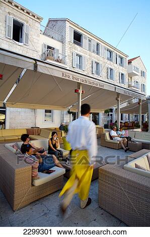 Stock Image - Hotel Riva; Hvar, Croatia. Fotosearch