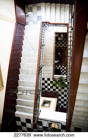 Stock Photo - Hotel stairway in a historic building in Odessa city centre; Odessa, Ukraine. Fotosearch